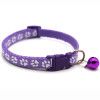 Small Purple Pawprint Nylon Dog Collar