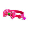 Small Rose Pink Bow Nylon Dog Collar