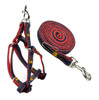 Red Blue Denim Dog Harness & Lead Set