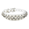 White Studded Spikes Dog Collar