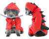 Red Dinosaur Dog Rainsuit