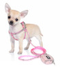 Pink Tartan Dog Harness Lead & Purse Set