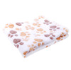 Beige Pawprint Fleece Dog Blanket