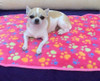 Pink Pawprint Fleece Dog Blanket