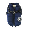 Blue Winter Dog Harness Coat