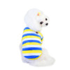 Yellow Blue White Striped Fleece Dog Jumper