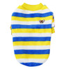 Yellow Blue White Striped Fleece Dog Jumper