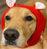 Red Fleece Lined Knitted Dog Beanie Hat