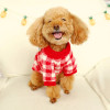 Red Flower Check Knitted Dog Jumper