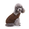 Brown Plain Turtleneck Knitted Dog Jumper