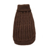 Brown Plain Turtleneck Knitted Dog Jumper