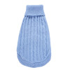 Light Blue Plain Turtleneck Knitted Dog Jumper