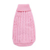 Pink Plain Turtleneck Knitted Dog Jumper