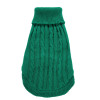 Jade Green Plain Turtleneck Knitted Dog Jumper