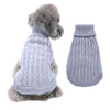 Grey Plain Turtleneck Knitted Dog Jumper
