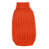 Orange Plain Turtleneck Knitted Dog Jumper