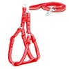 Red Plaid Check Nylon Dog Harness & Lead Set