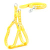 Yellow Plaid Check Nylon Dog Harness & Lead Set