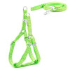 Green Polka Dot Nylon Dog Harness & Lead Set