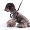 Grey White Plaid Bow Dog Harness & Lead Set