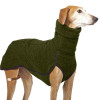 Green Turtleneck Extra Long Fleece Dog Coat