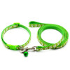 Small Lime Green Pawprint Nylon Dog Collar & Lead Set