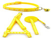 Small Yellow Pawprint Nylon Dog Collar Harness & Lead Set