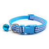 Small Blue White Check Nylon Dog Collar
