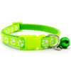 Small Bright Green Pawprint Nylon Dog Collar