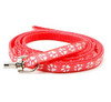 Small Watermelon Red Pawprint Nylon Dog Lead