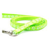 Small Bright Green Pawprint Nylon Dog Collar & Lead Set