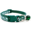Small Dark Green Pawprint Nylon Dog Collar & Lead Set