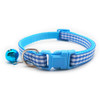 Small Blue White Check Nylon Dog Collar & Lead Set