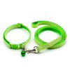 Small Green White Check Nylon Dog Collar & Lead Set