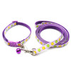 Small Purple Floral Nylon Dog Collar & Lead Set