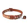 Small Brown Pawprint Nylon Dog Collar & Harness Set