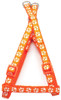 Small Orange Pawprint Nylon Dog Collar & Harness Set