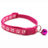 Small Rose Pink Pawprint Nylon Dog Collar & Harness Set