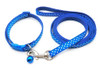 Small Blue Spotty Nylon Dog Collar & Lead Set