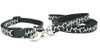 Small Black Zebra Print Nylon Dog Collar & Lead Set