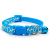 Small Blue Zebra Print Nylon Dog Collar & Lead Set