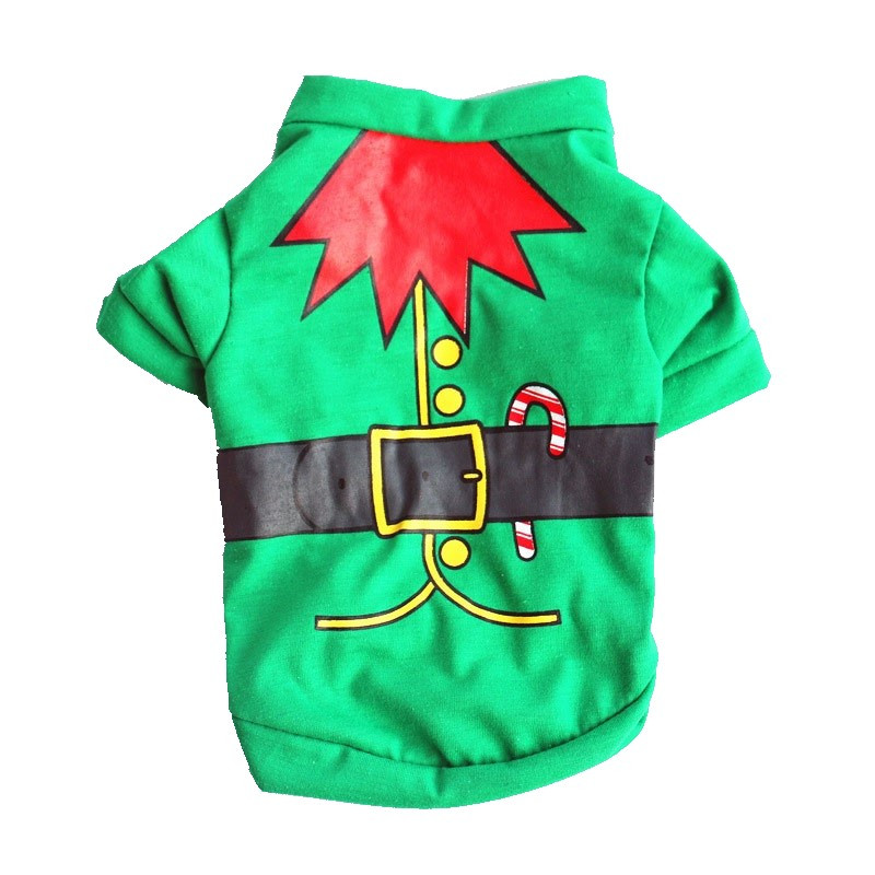 Green Elf Costume Christmas Dog T-Shirt 