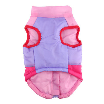 Pink Purple Rose Dog Puffer Vest Coat