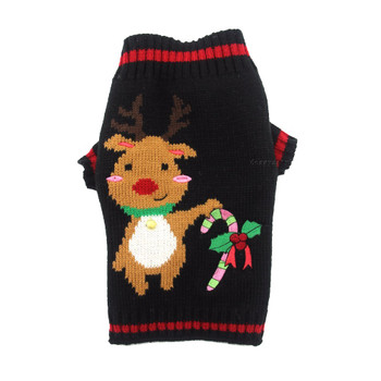 Black Reindeer Festive Knitted Dog Jumper Black Reindeer Festive Knitted Dog Jumper