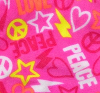 Pink Orange Love Peace Dog Fleece