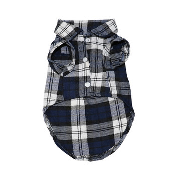 Blue Tartan Checked Dog Shirt