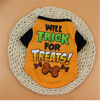 Orange Halloween Trick or Treat Dog T-Shirt