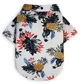 White Pineapple Dog Hawaiian Shirt