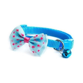 Small Light Blue Bow Nylon Dog Collar