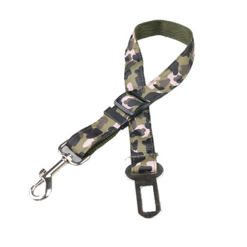 Green Camo Car Seatbelt Dog Lead